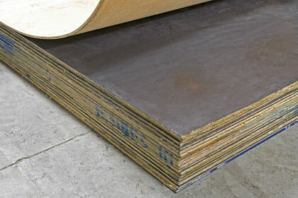Lead plywood has laminated lead shielding incorporated into the layers to provide radiation protection