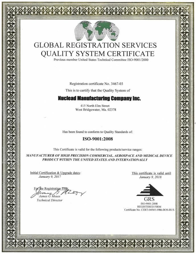 ISO-9001:2008 certificate