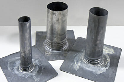 lead roof jacks suitable for fixed pitch or multi-pitch roof shielding from Nuclead