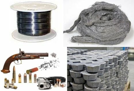 lead wire, caulking lead, bullet alloy, lead wool